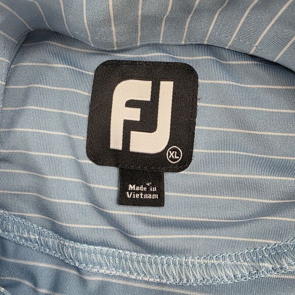 FootJoy Men's size XL Blue Striped‎ Golf Polo Shirt Short Sleeve ($86) - Picture 2 of 7